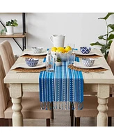 Design Imports Stripe with Fringe Table Runner