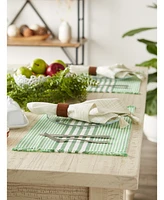 Design Import Stripes with Fringe Placemat, Set of 6