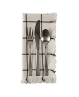 Design Imports Check Fringed Napkin, Set of 6