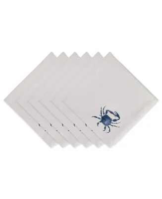 Design Import Crab Printed Napkin, Set of 6