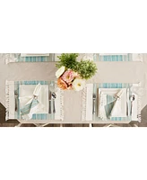 Design Imports Fringed Stripe Table Toppers, 13" x 20", Set of 6