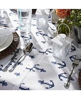 Design Imports Anchors Print Outdoor Tablecloth with Zipper