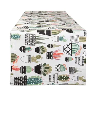 Design Imports Urban Oasis Cactus Print Table Runner, 14" x 108"