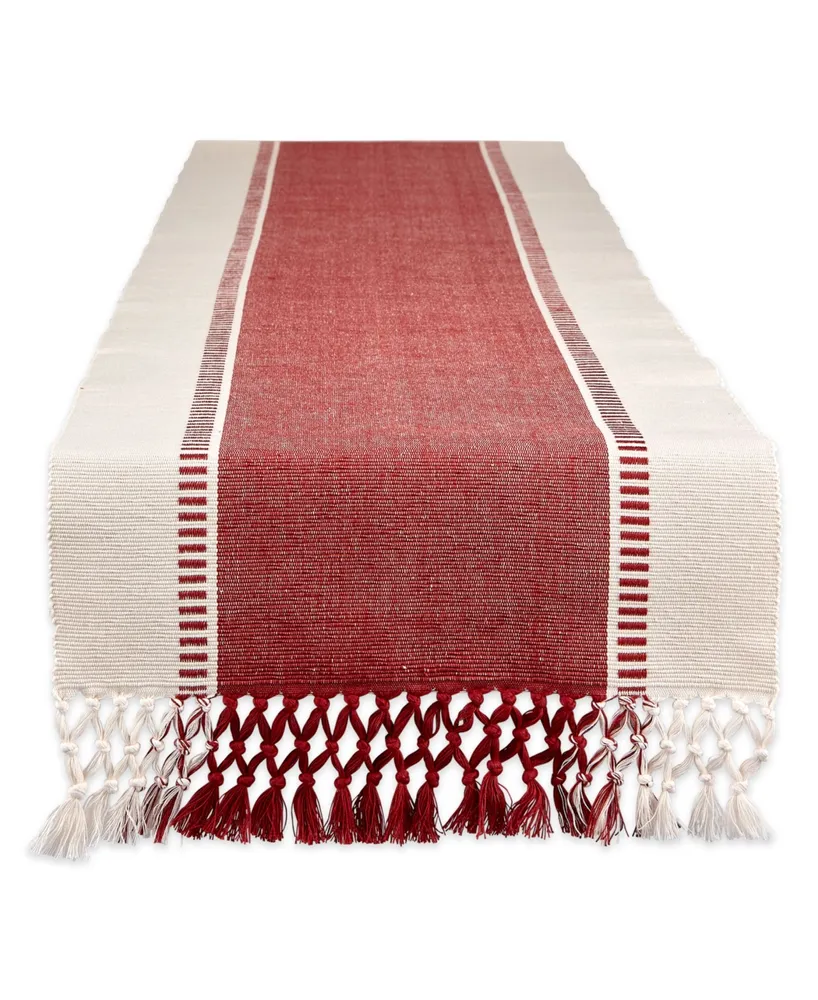 Design Imports Barn Dobby Stripe Table Runner, 13" x 108"