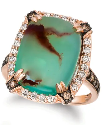 Le Vian Creme Brulee Aquaprase Candy & Diamond (5/8 ct. t.w.) Statement Ring in 14k Rose Gold