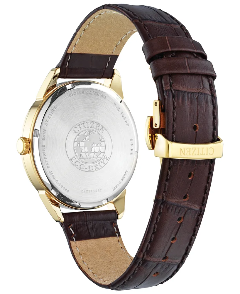 Citizen Eco-Drive Men's Corso Brown Leather Strap Watch 40mm