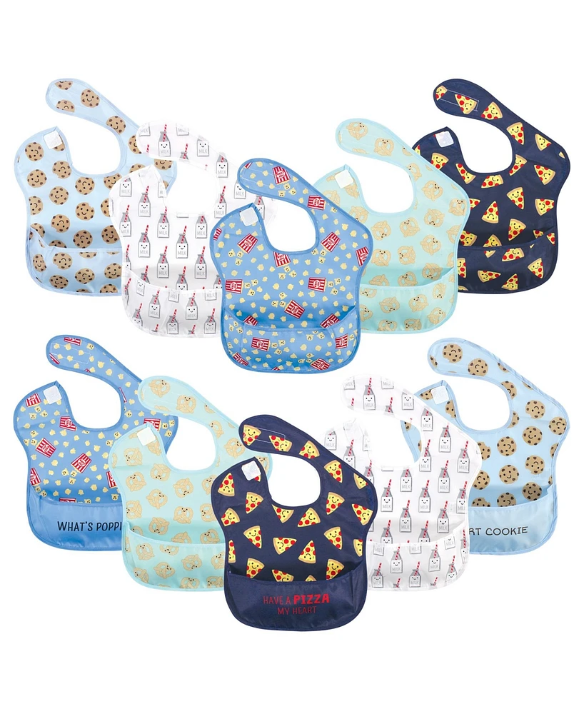 Hudson Baby Infant Boy Waterproof Polyester Bibs 10pk