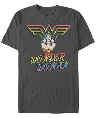 Men's Wonder Woman Diana Rainbow Short Sleeve T-shirt