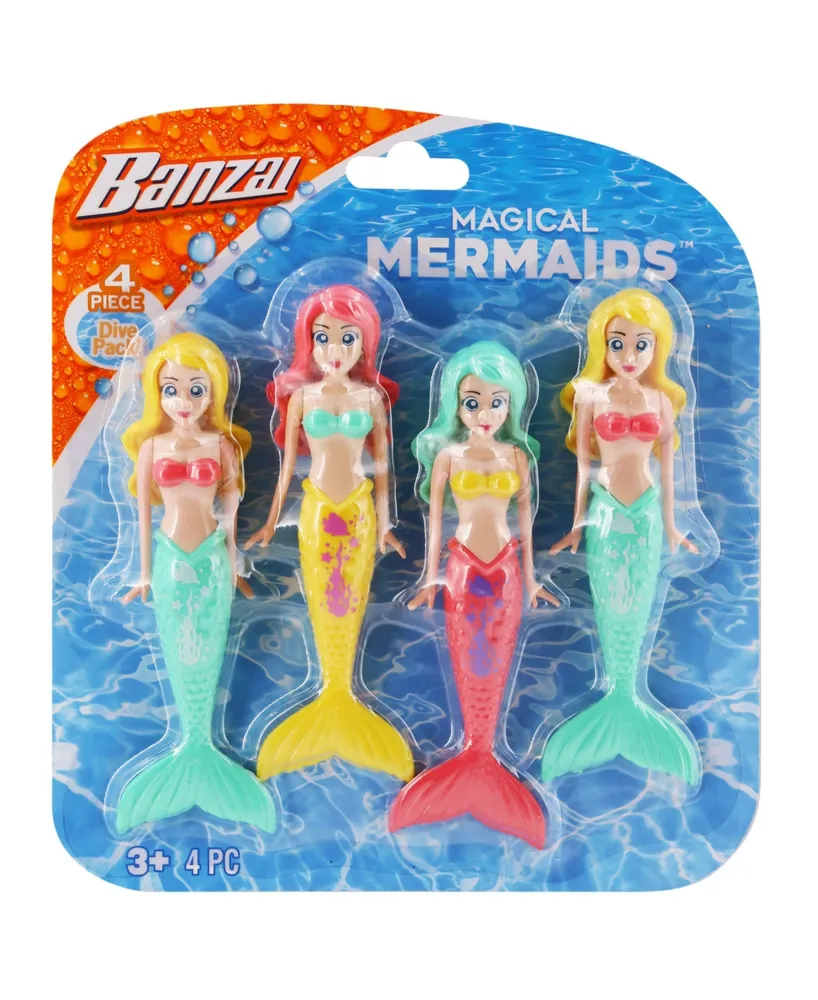 Banzai 4 Piece Water-Pool Toy Dive Set - Mermaids Dolls