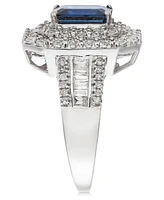 Effy Sapphire (1-1/2 ct. t.w) and Diamond (1/2 ct. t.w) Ring in 14K White Gold (Also Available In Tanzanite)