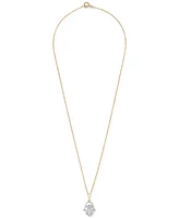 Wrapped Diamond Hamsa Hand 18" Pendant Necklace (1/10 ct. t.w.) in 10k Yellow or White Gold, Created for Macy's