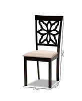 Samwell Modern and Contemporary Fabric Upholstered 2 Piece Dining Chair Set