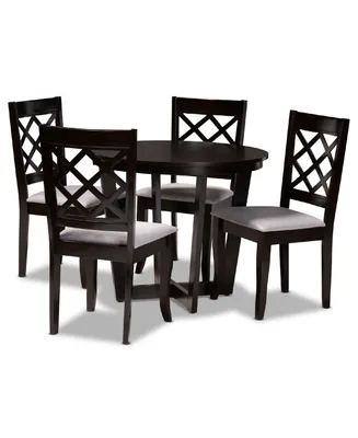 Selby Modern and Contemporary Fabric Upholstered 5 Piece Dining Set
