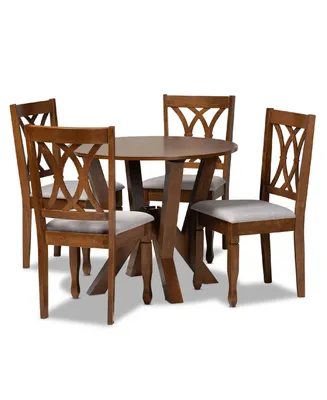 Irene Modern and Contemporary Fabric Upholstered 5 Piece Dining Set