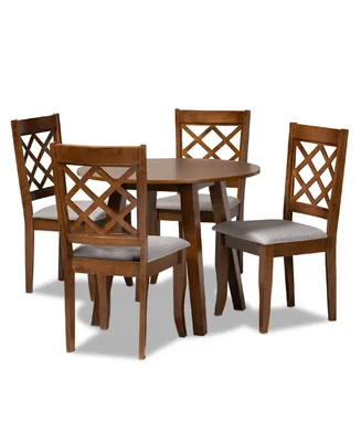 Adara Modern and Contemporary Fabric Upholstered 5 Piece Dining Set