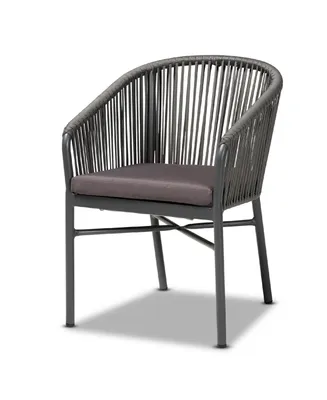 Marcus Modern and Contemporary Rope and Metal Outdoor Dining Chair
