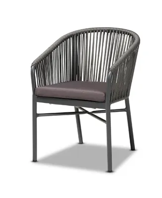 Closeout Marcus Modern and Contemporary Rope and Metal Outdoor Dining Chair