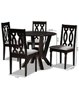 Anise Modern and Contemporary Fabric Upholstered 5 Piece Dining Set