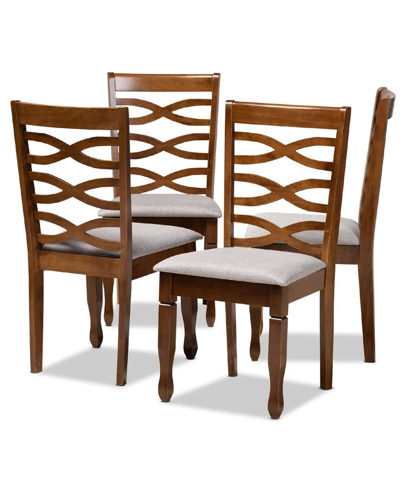 Elijah Modern and Contemporary Fabric Upholstered 4 Piece Dining Chair Set