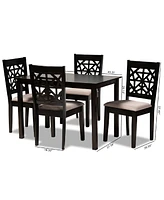 Jackson Modern and Contemporary Fabric Upholstered 5 Piece Dining Set