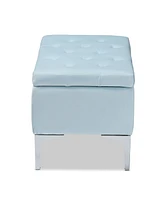 Mabel Modern and Contemporary Transitional Velvet Fabric Upholstered Storage Ottoman