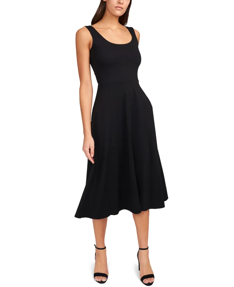 Msk Solid Fit-And-Flare Midi Tank Dress