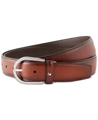 Montblanc Men's Westside Horseshoe Buckle Leather Belt