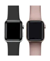Men's and Women's Rose Gold Metallic 2 Piece Silicone Band for Apple Watch 38mm