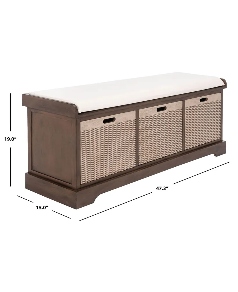 Landers 3 Drawer with Cushion Storage Bench