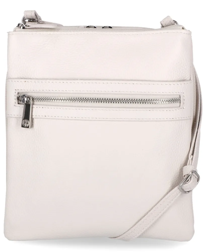 Giani Bernini Triple-Zip Pebble Leather Dasher Crossbody