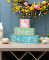 Glitzhome 9.5"L Wooden Easter Block Table Decor