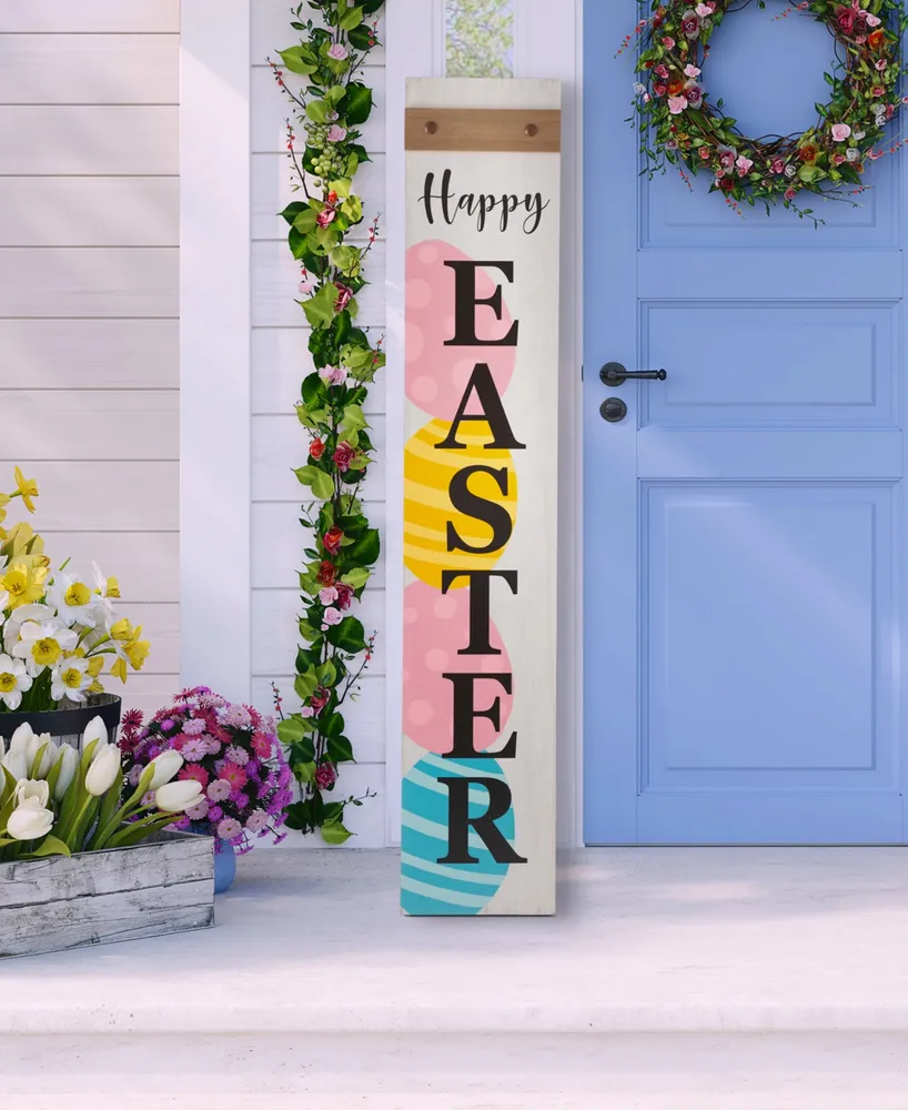 Glitzhome 42"H Wooden "Happy Easter" Porch Sign