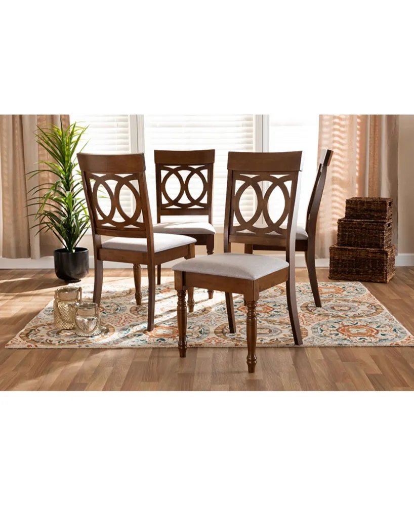 Lucie Modern and Contemporary Fabric Upholstered 4 Piece Dining Chair Set