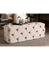 Jasmine Modern Contemporary Glam and Luxe Velvet Fabric Upholstered Button Tufted Bench Ottoman