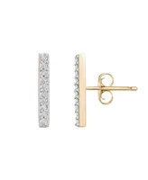 Wrapped Diamond Bar Stud Earrings (1/10 ct. t.w.) in 14k Yellow Gold, Created for Macy's