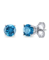 Blue Diamond Stud Earrings (1 ct. t.w.) in 14K White Gold