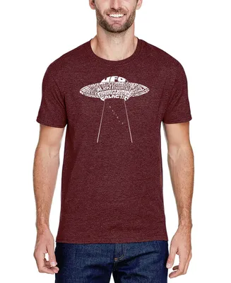 Men's Premium Blend Word Art Flying Saucer Ufo T-shirt