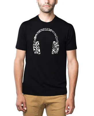 Men's Premium Blend Word Art Music Note Headphones T-shirt