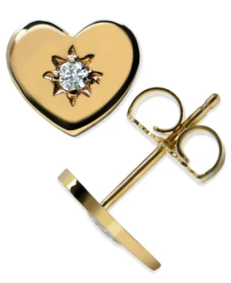 Jac + Jo by Anzie Diamond Accent Heart Stud in 14k Yellow Gold