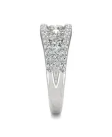 Moissanite Graduated Stone Band 1-1/2 ct. t.w. Diamond Equivalent 14k White Gold