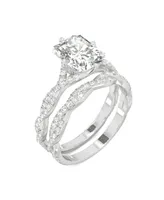 Moissanite Radiant Bridal Set 3-3/8 ct. t.w. Diamond Equivalent 14k White Gold