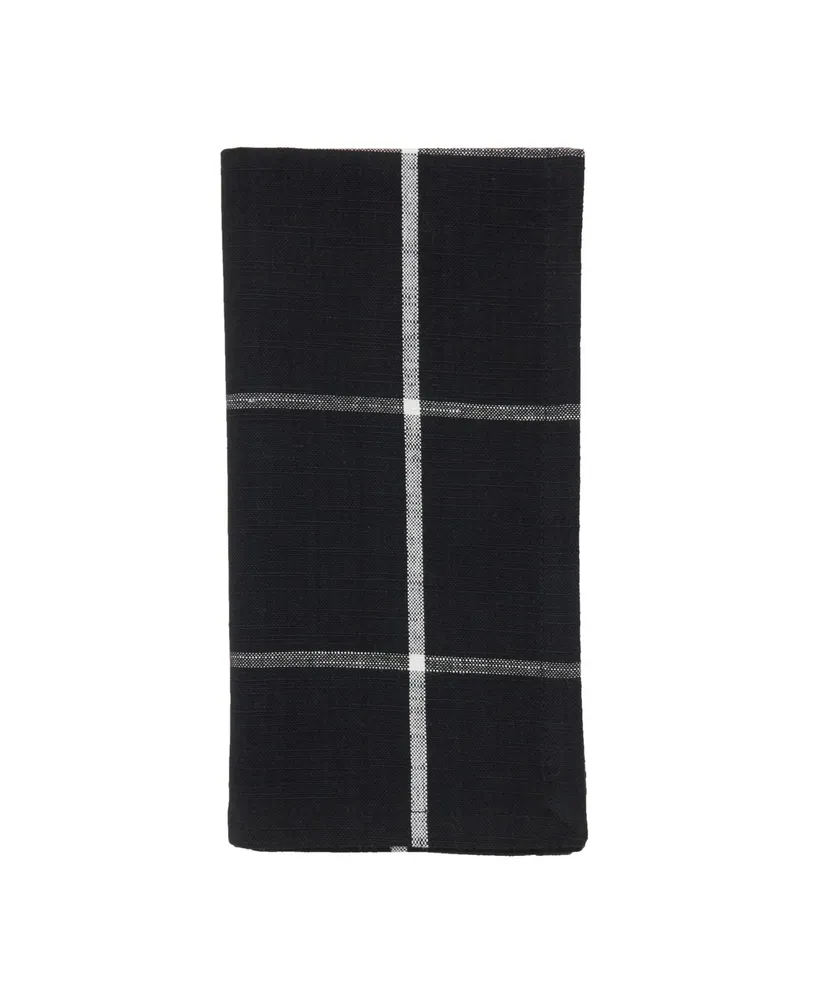 Saro Lifestyle Cotton Table Napkins with Simple Plaid Design, Set of 4, 20" x