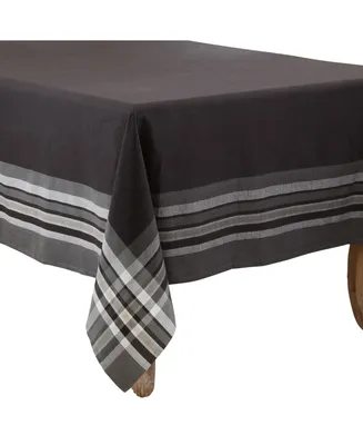 Saro Lifestyle Striped Border Design Tablecloth