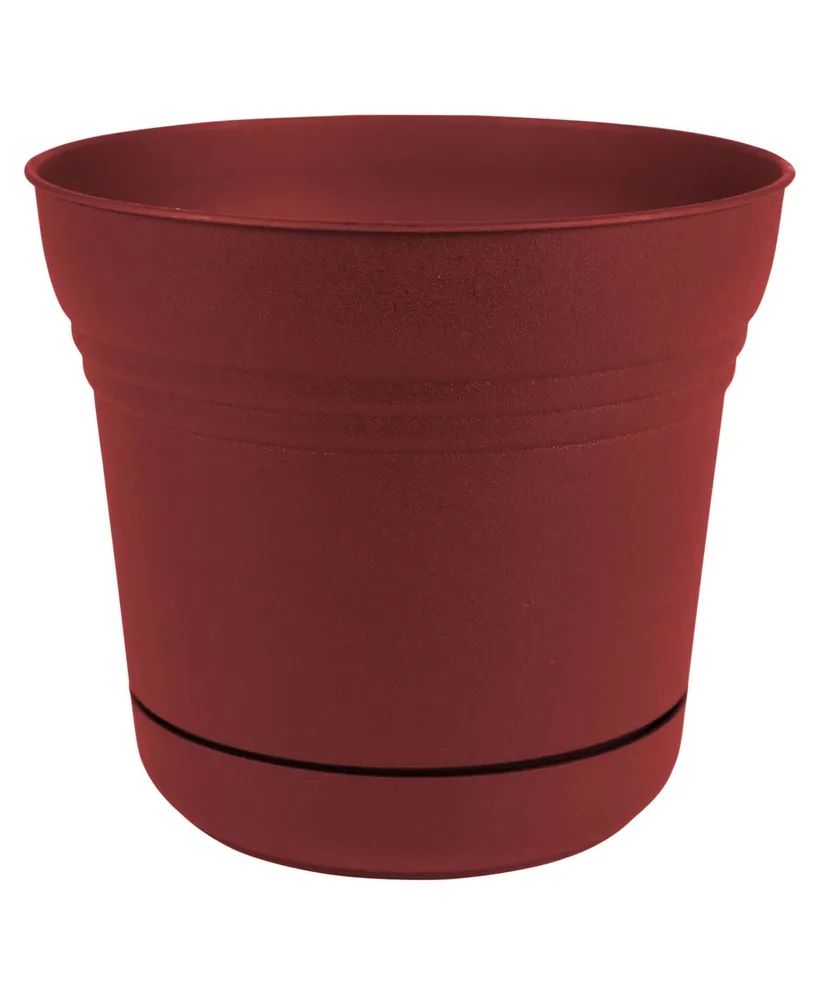 Bloem SP1413 Saturn Collection Planter w/ Saucer 14 inches Burnt Red