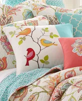 Levtex Sophia Pieced Bird Embroidered Decorative Pillow, 20" x 20"