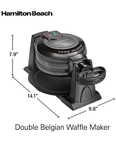 Hamilton Beach Nonstick Rotating Double Belgian Waffle Maker
