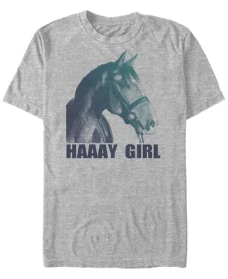 Fifth Sun Men's Haaay Girl Horse Short Sleeve Crew T-shirt