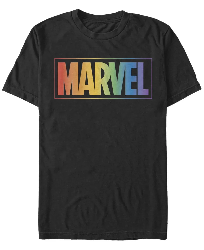 Fifth Sun Men's Rainbow Marvel Short Sleeve Crew T-shirt