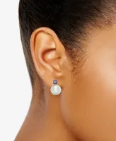 Cultured Freshwater Pearl (11mm) & Amethyst (1-1/4 ct. t.w.) Stud Earrings in Sterling Silver