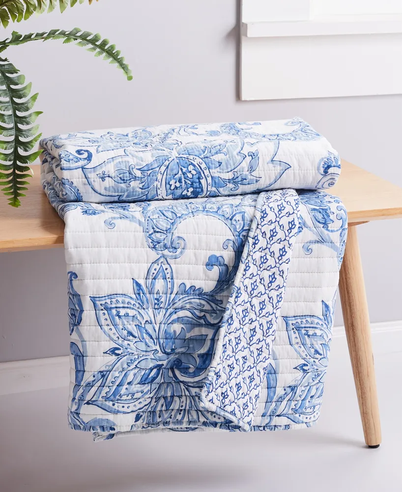 Levtex Bennett Reversible Paisley Quilted Throw, 50" x 60"